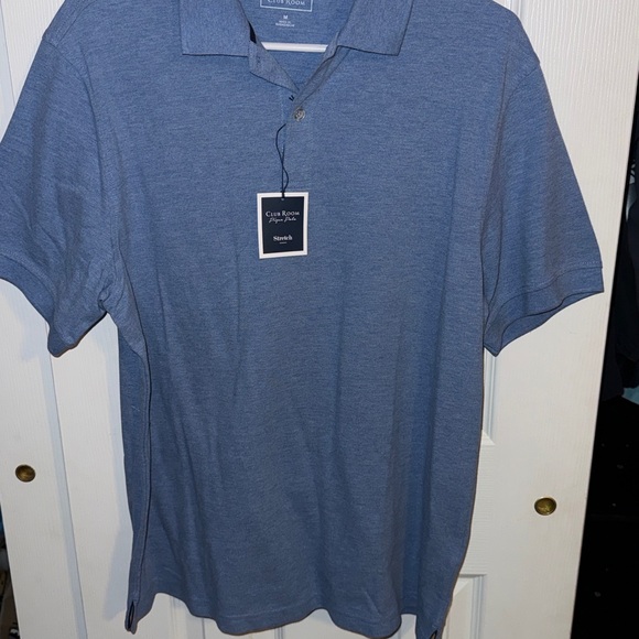 Club Room Men's Heather Blue Polo Shirt - Picture 1 of 6